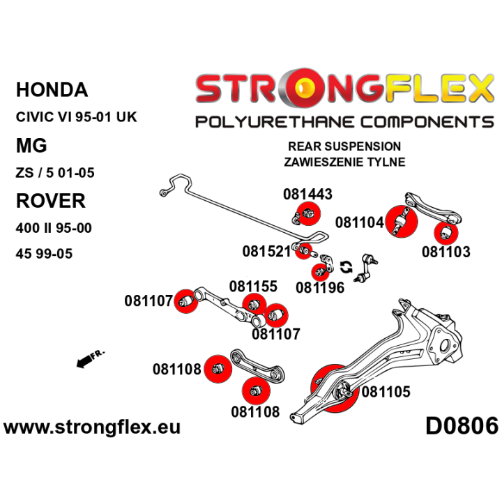 086039B: Zestaw zawieszenia tylnego Strongflex