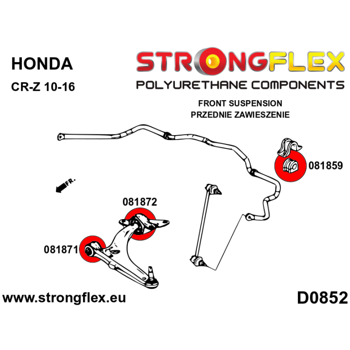 086249A: Zestaw przedniego zawieszenia i tylnej belki SPORT Strongflex