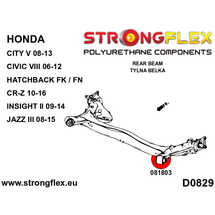 086249A: Zestaw przedniego zawieszenia i tylnej belki SPORT Strongflex