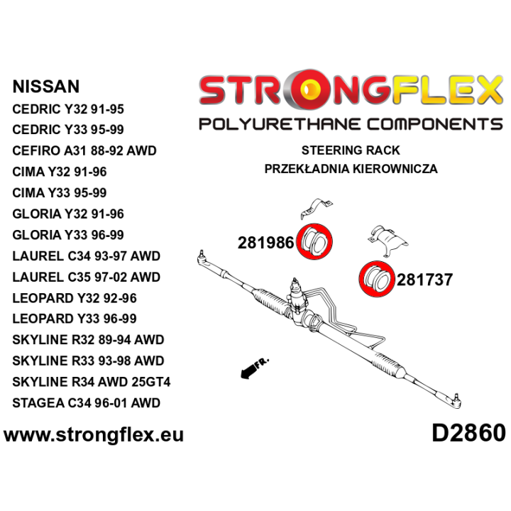 281986B: Tuleja przekładni kierowniczej Strongflex