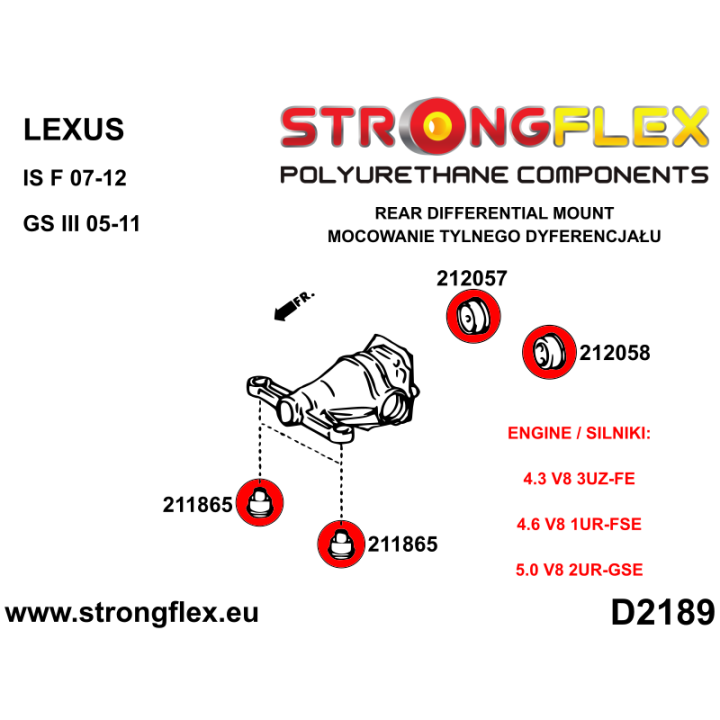 212058A: Tuleja tylnego dyferencjału – tylna SPORT Strongflex