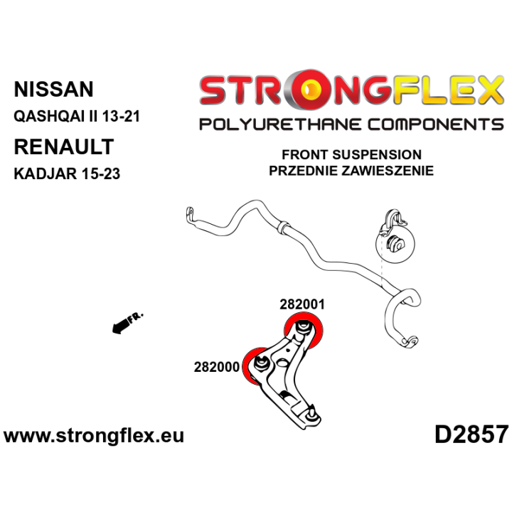 282001A: Tuleja wahacza przedniego – tylna SPORT Strongflex
