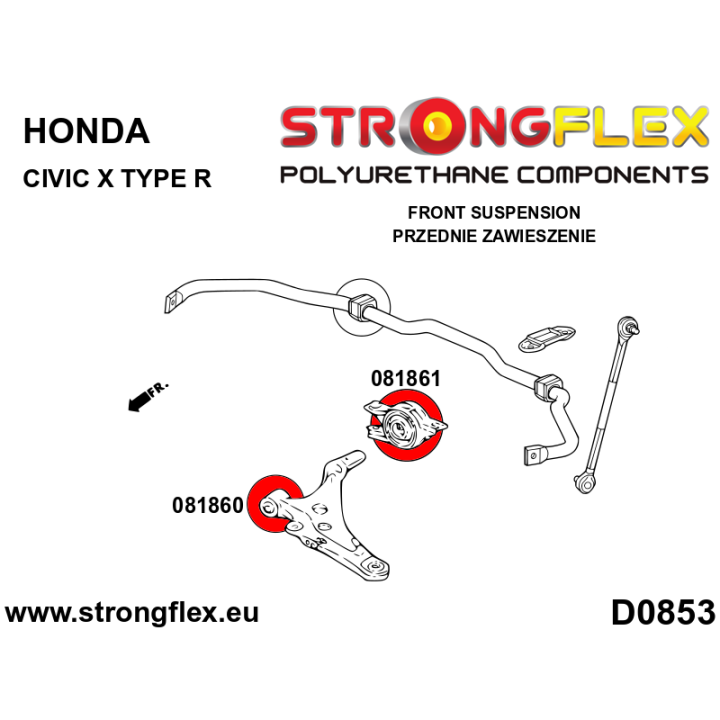 081860A: Tuleja wahacza przedniego – przednia SPORT Strongflex