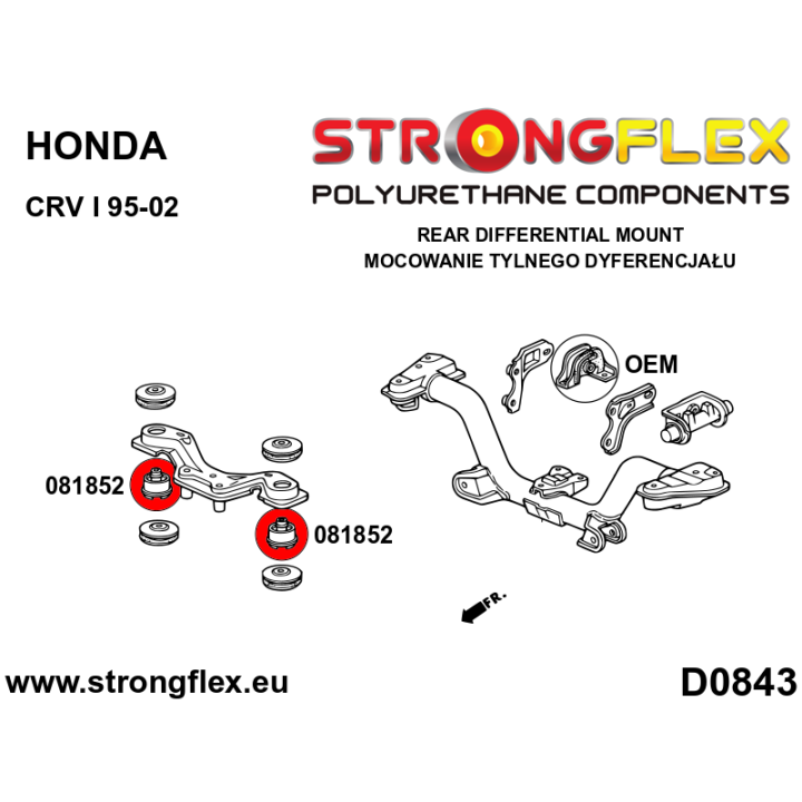 081852A: Tuleja tylnego dyferencjału - przednia SPORT Strongflex