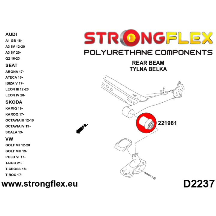 221981B: Tuleja belki tylnej Strongflex