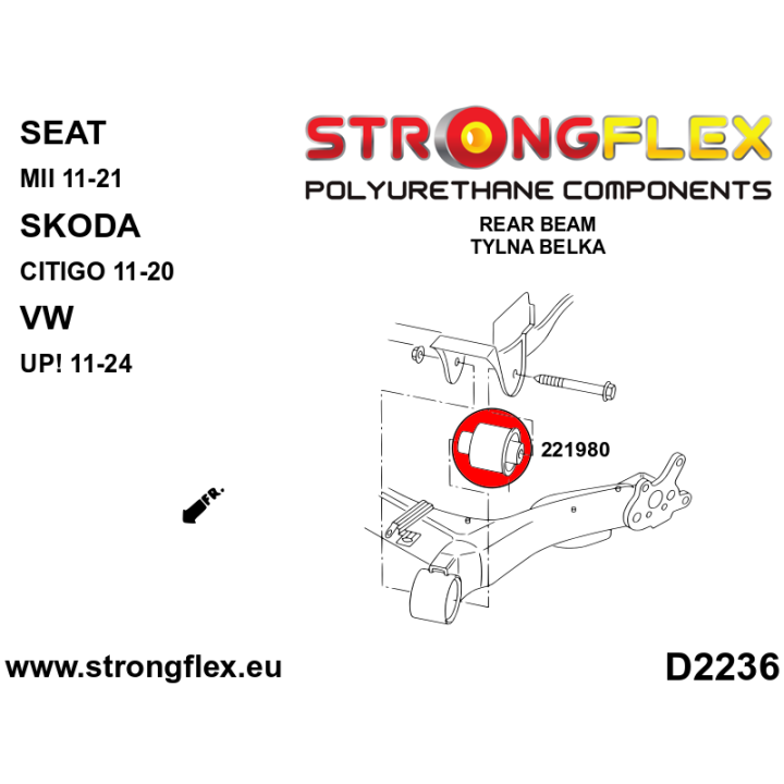 226243B: Zestaw przedniego zawieszenia i tylnej belki Strongflex