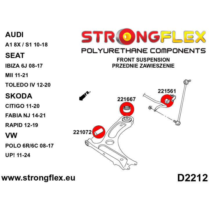 226243A: Zestaw przedniego zawieszenia i tylnej belki SPORT Strongflex