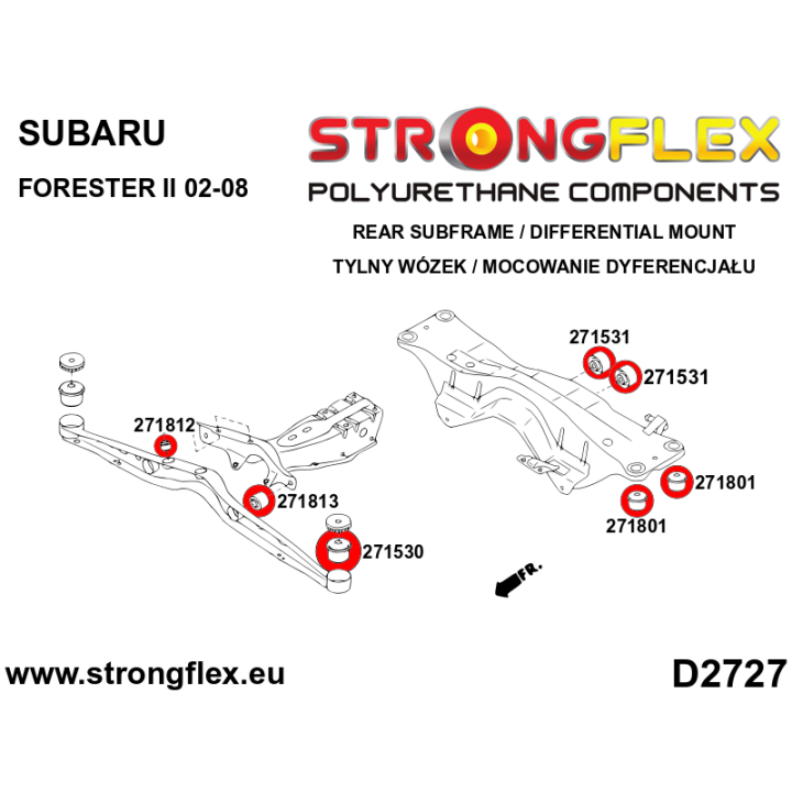 276252B: Zestaw tulei tylnego wózka Strongflex