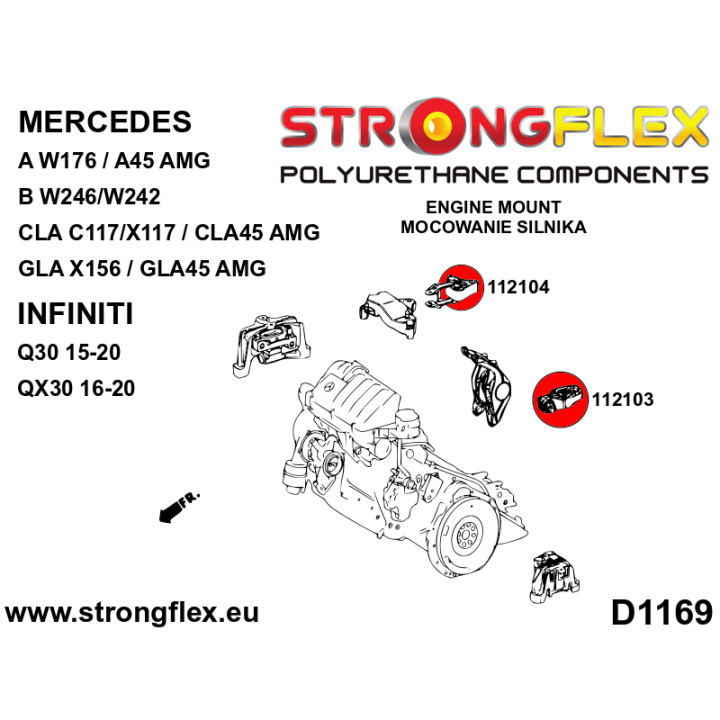 112103A: Wkładka poduszki silnika SPORT Strongflex
