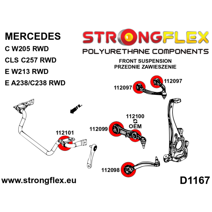 116302B: Zestaw przedniego zawieszenia Strongflex