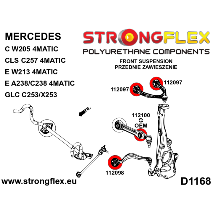 112100A: Tuleja amortyzatora przedniego SPORT Strongflex