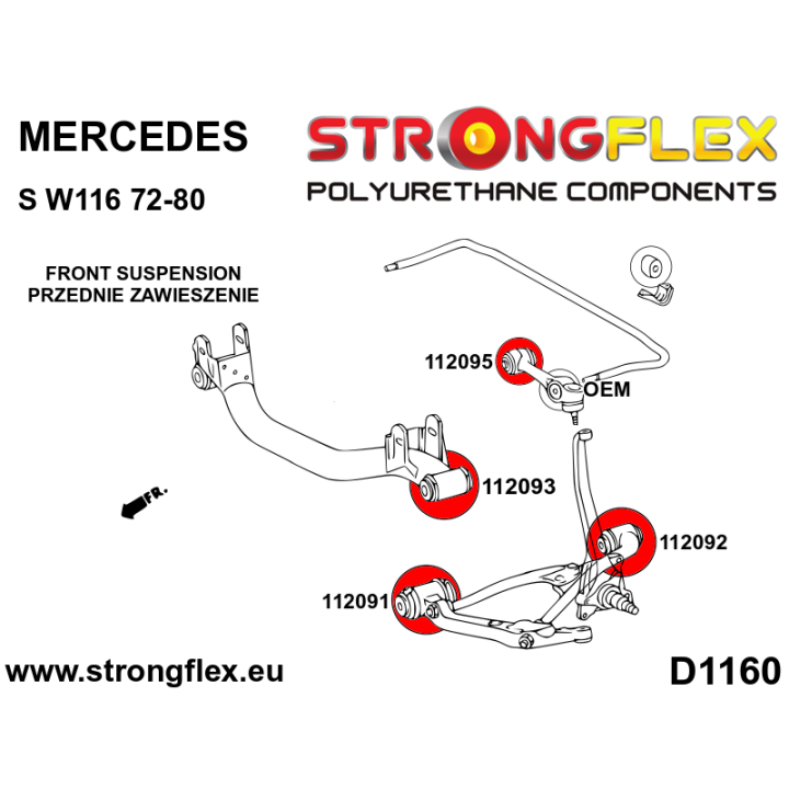 112095A: Tuleja wahacza przedniego górnego – wewnętrzna SPORT Strongflex