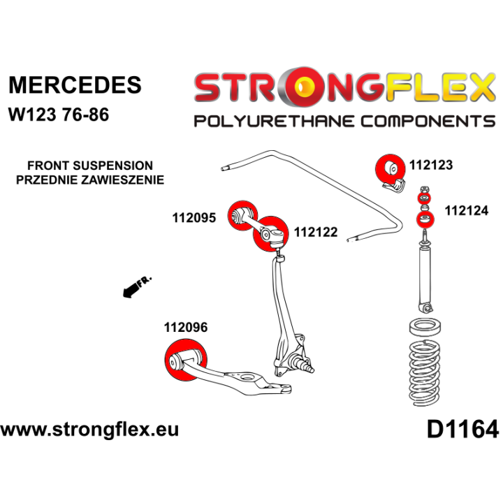 112095A: Tuleja wahacza przedniego górnego – wewnętrzna SPORT Strongflex