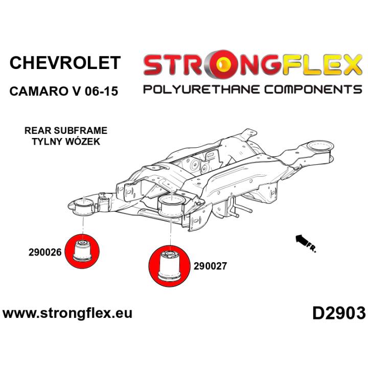 296103A: Zestaw tulei tylnego wózka SPORT Strongflex