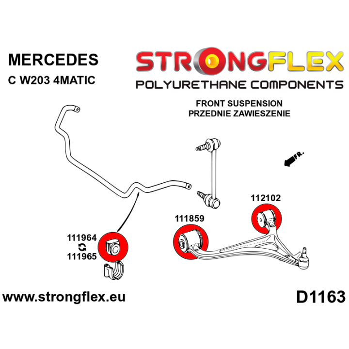 112102A: Tuleja wahacza przedniego dolnego – tylna SPORT Strongflex