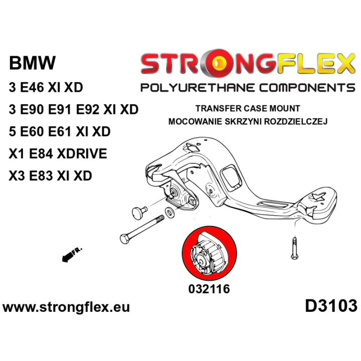 032116B: Wkładka tulei skrzyni rozdzielczej Strongflex