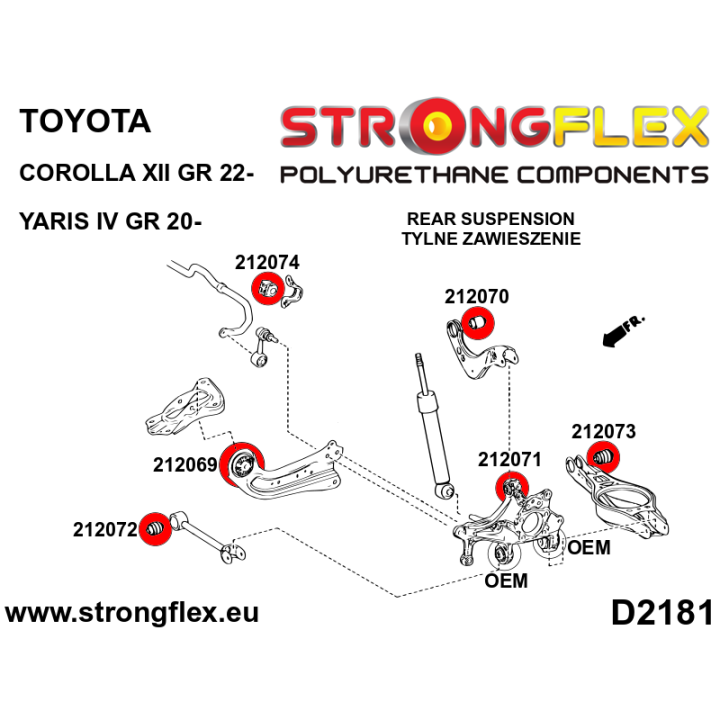 212070A: Tuleja wahacza tylnego górnego SPORT Strongflex