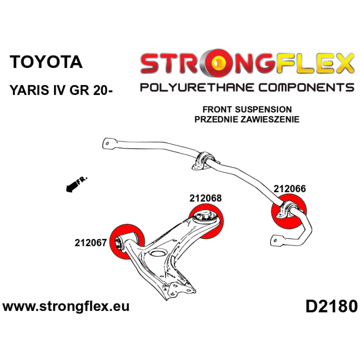 212068A: Tuleja wahacza przedniego – tylna SPORT Strongflex
