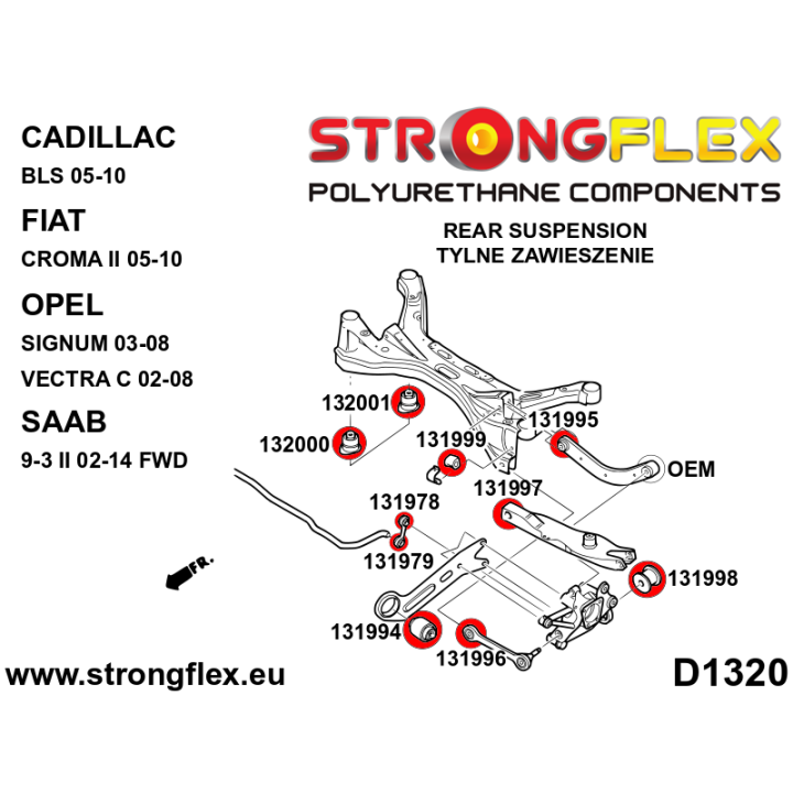 131979B: Tuleja łącznika stabilizatora tylnego Strongflex