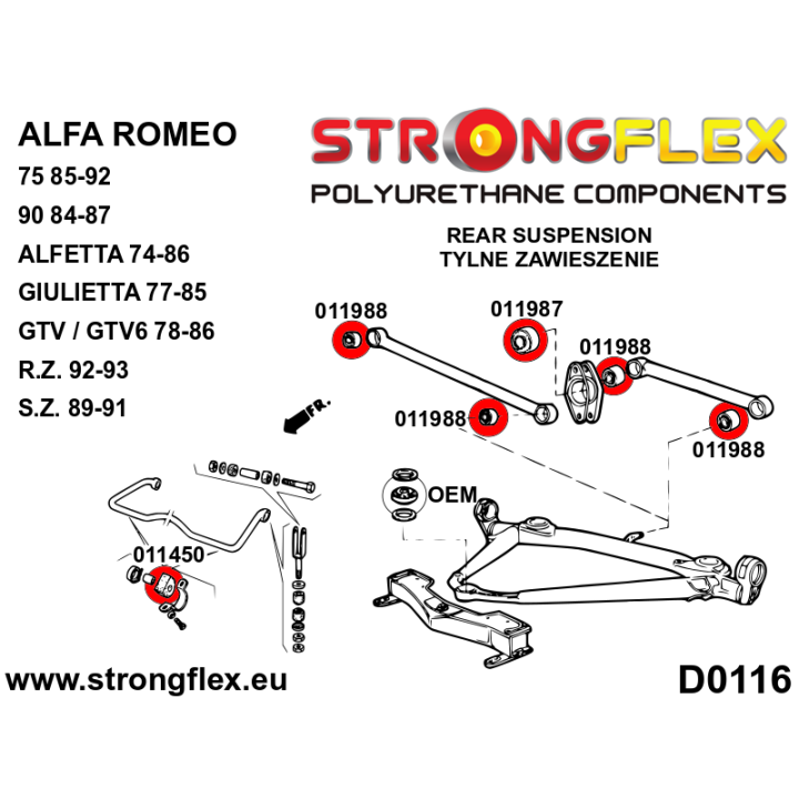 011988A: Tuleja tylnego drążka SPORT Strongflex