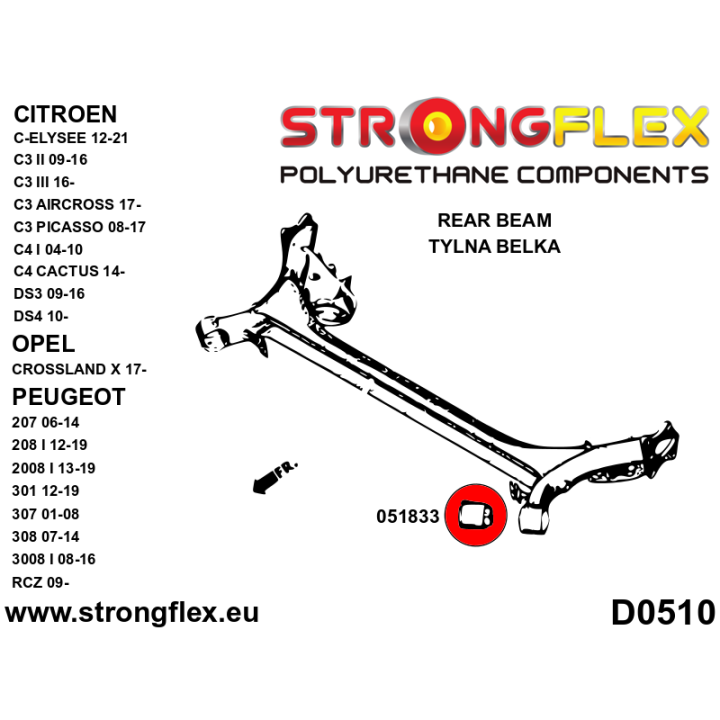 051833A: Tuleja belki tylnej SPORT Strongflex