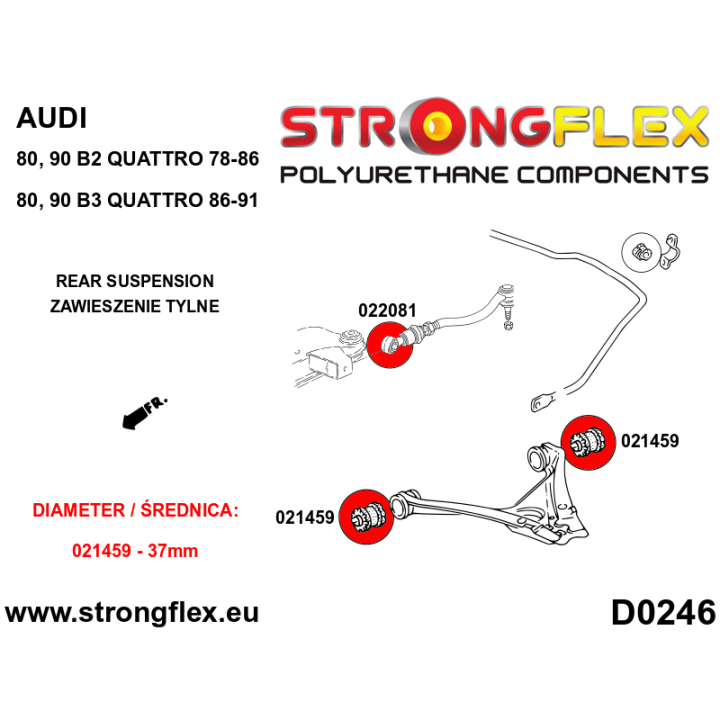 022081A: Tuleja tylnego drążka SPORT Strongflex