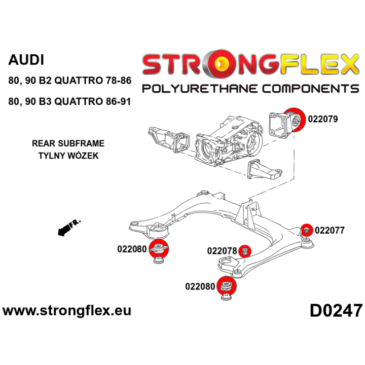 022079A: Tuleja mocowania tylnego dyferencjału - tylna SPORT Strongflex