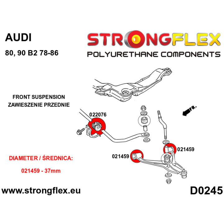 022076A: Tuleja stabilizatora przedniego SPORT Strongflex