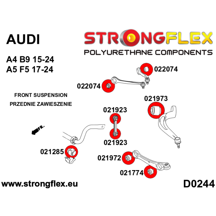 022074B: Tuleja wahacza przedniego górnego Strongflex
