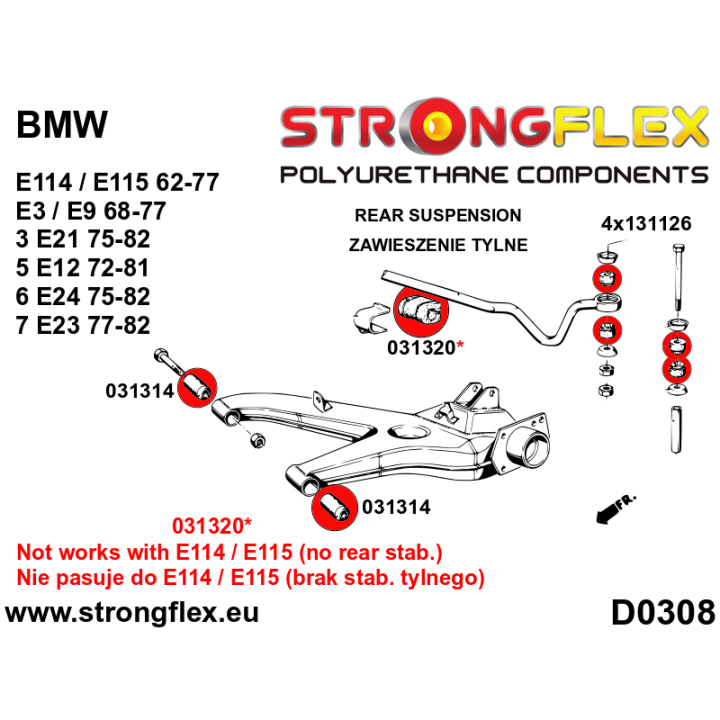 036125B: Zestaw zawieszenia tylnego Strongflex