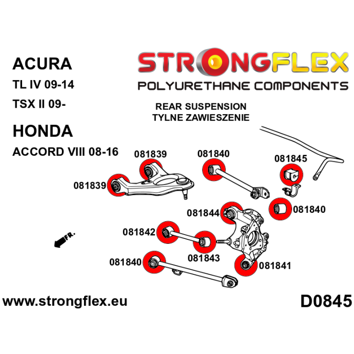 081845A: Tuleja stabilizatora tylnego SPORT Strongflex