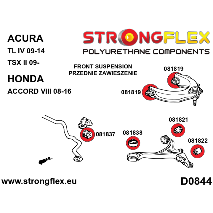 081837B: Tuleja stabilizatora przedniego Strongflex