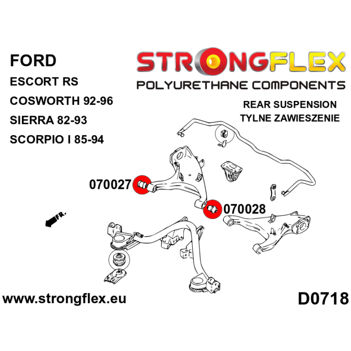 070027A: Tuleja wahacza tylnego - zewnętrzna SPORT Strongflex