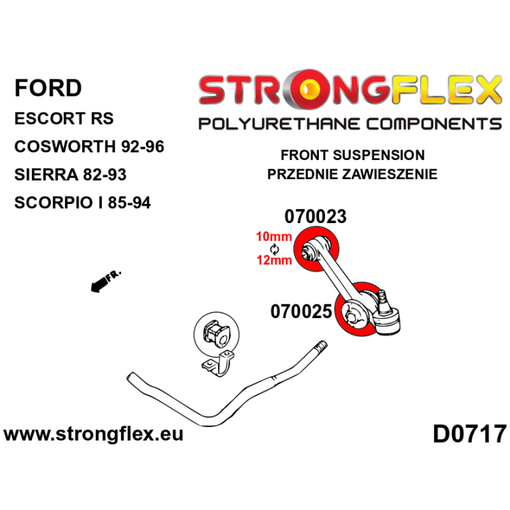 070025A: Tuleja wahacza przedniego – zewnętrzna SPORT Strongflex