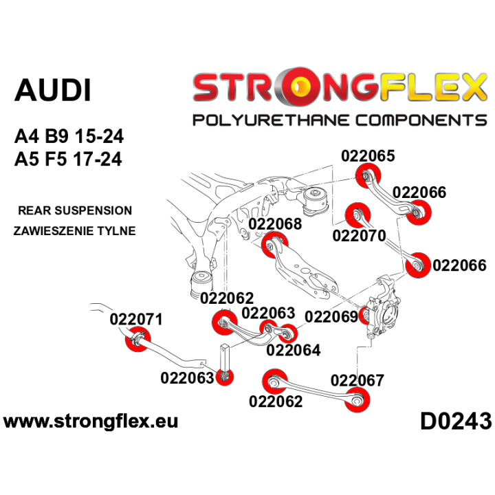 022065A: Tuleja wahacza tylnego – wewnętrzna SPORT Strongflex