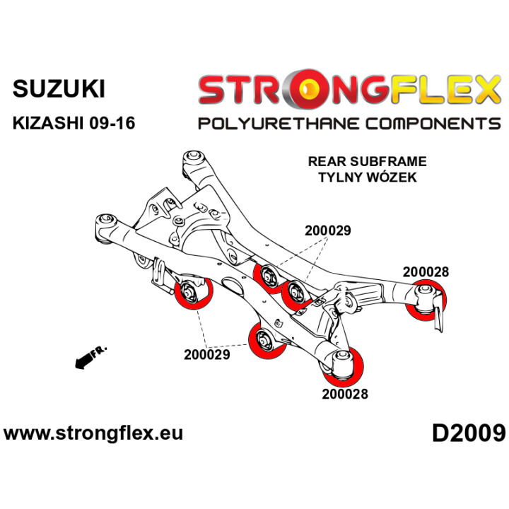 206165B: Zestaw tulei tylnego wózka Strongflex
