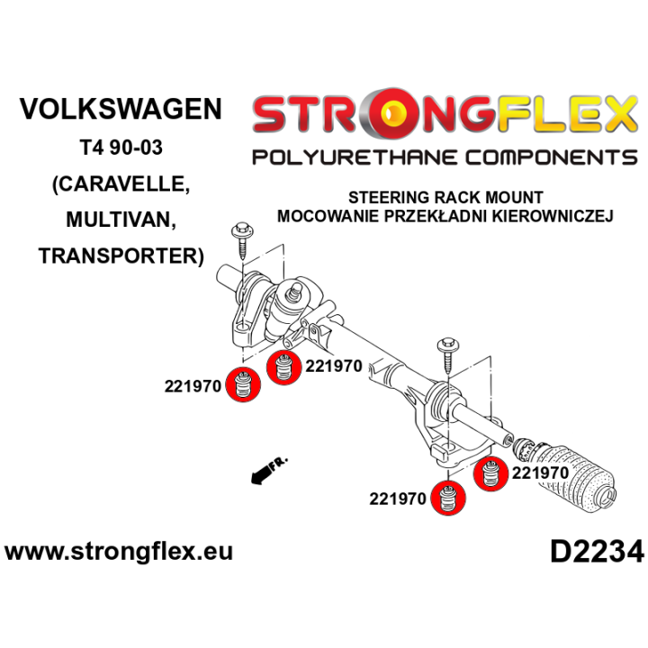 221970A: Tuleja przekładni kierowniczej SPORT Strongflex
