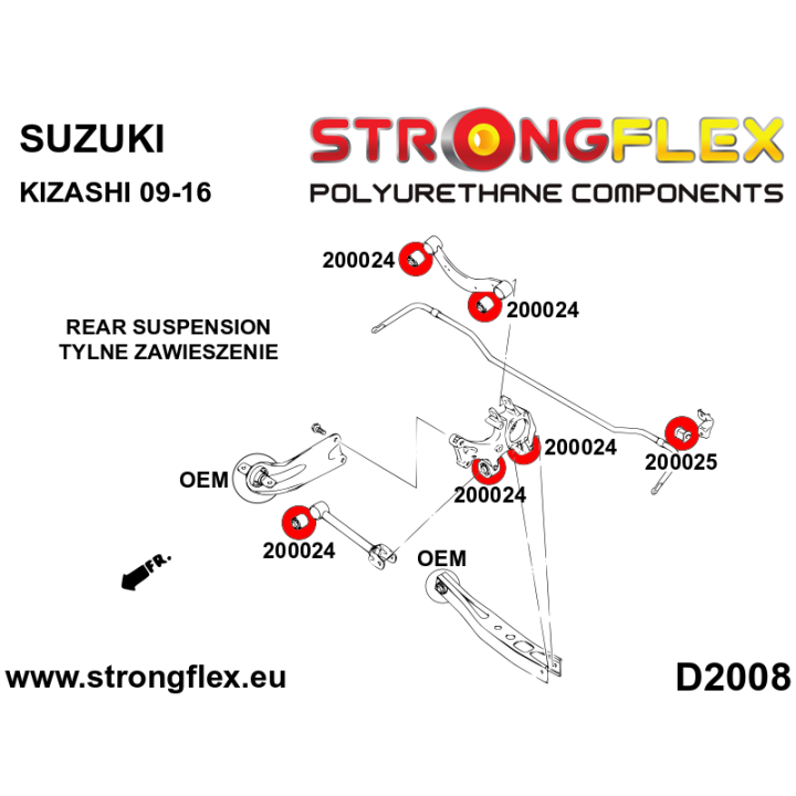 200024A: Tuleja tylnego zawieszenia SPORT Strongflex
