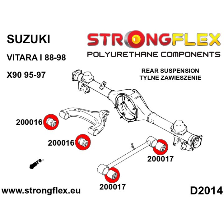 200017A: Tuleja wahacza tylnego – dolnego SPORT Strongflex
