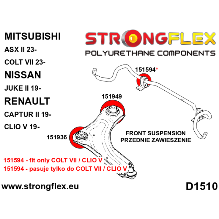 156090A: Zestaw zawieszenia przedniego SPORT Strongflex