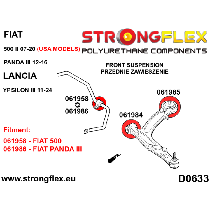 061986A: Tuleja stabilizatora przedniego SPORT Strongflex