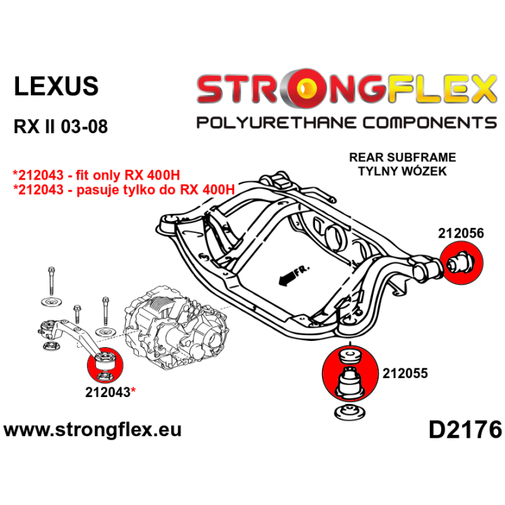 212055A: Tuleja tylnego wózka – przednia SPORT Strongflex