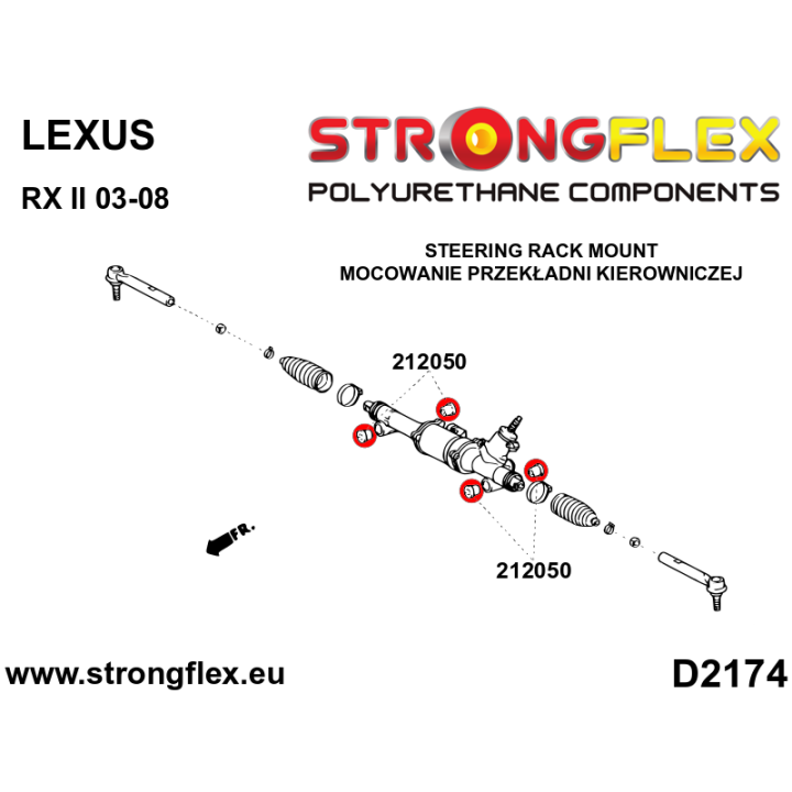 212050B: Tuleja przekładni kierowniczej Strongflex
