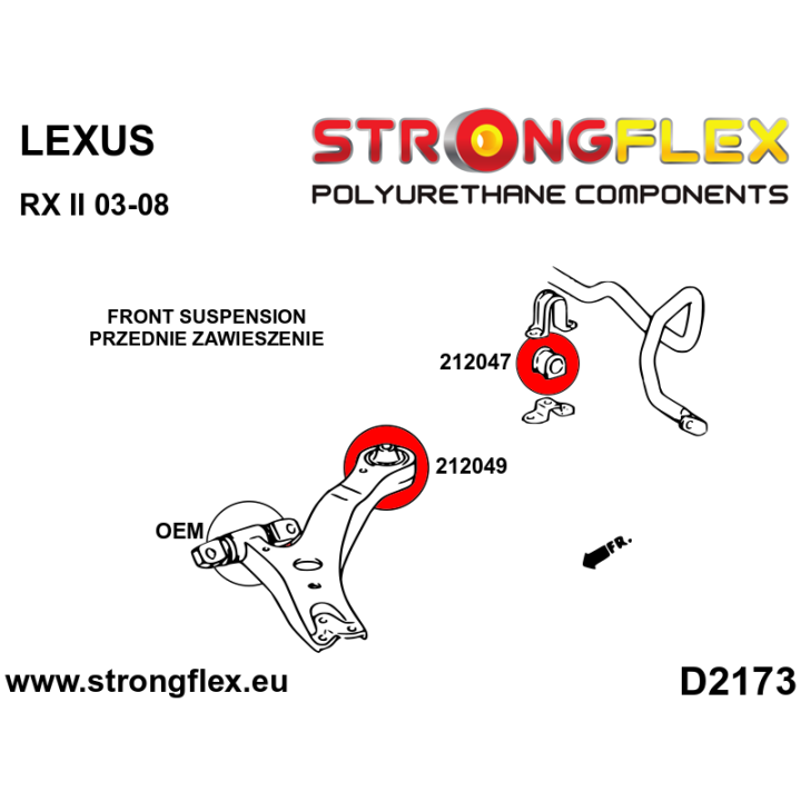 212047B: Tuleja stabilizatora przedniego Strongflex