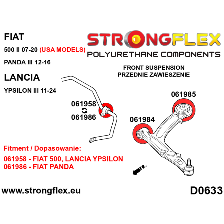 061984A: Tuleja wahacza przedniego – przednia SPORT Strongflex
