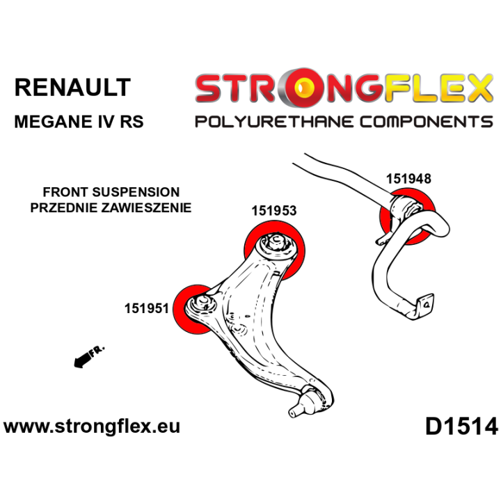 151953A: Tuleja wahacza przedniego – tylna SPORT Strongflex