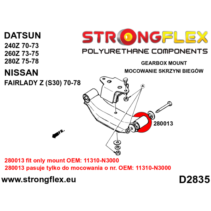 280013B: Tuleja poduszki skrzyni biegów Strongflex
