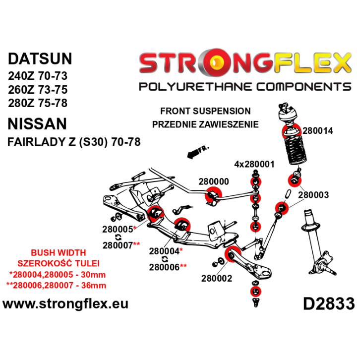 280005B: Tuleja przekładni kierowniczej Strongflex