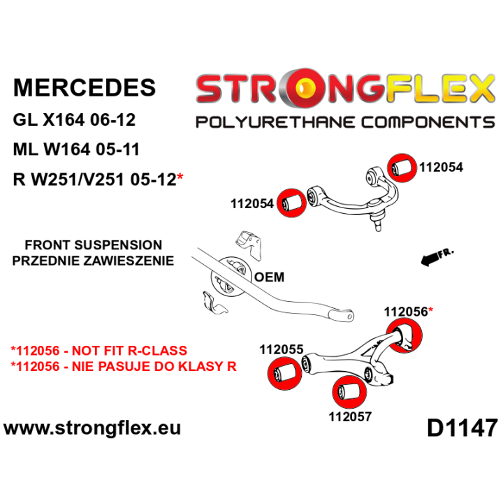 112057A: Tuleja wahacza przedniego dolnego - do amortyzatora SPORT Strongflex