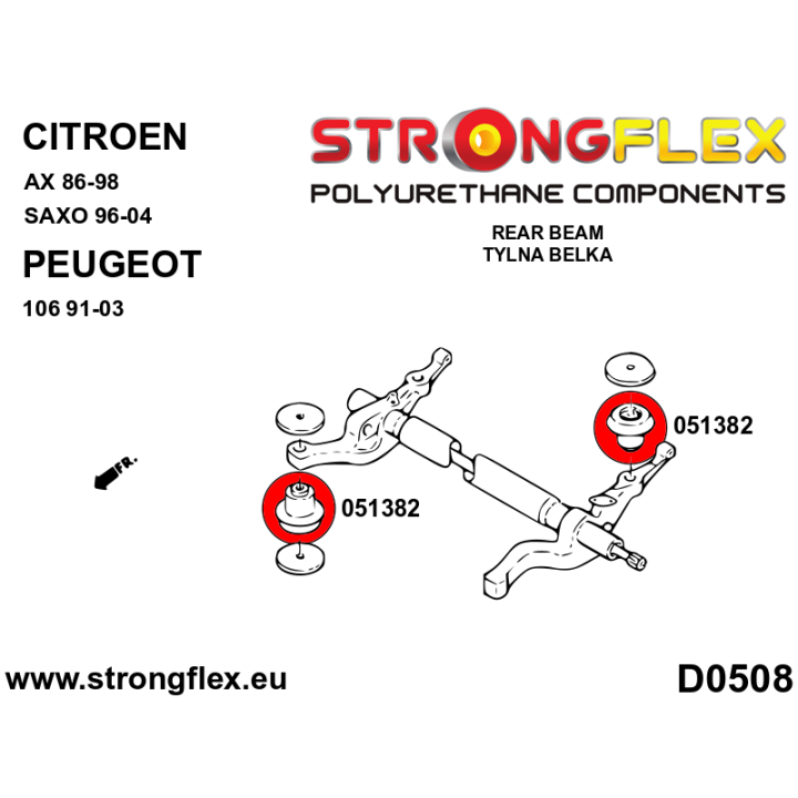 056006B: Zestaw przedniego zawieszenia i tylnej belki Strongflex